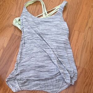lululemon athletica Gray and Light Green Strappy Tank Top